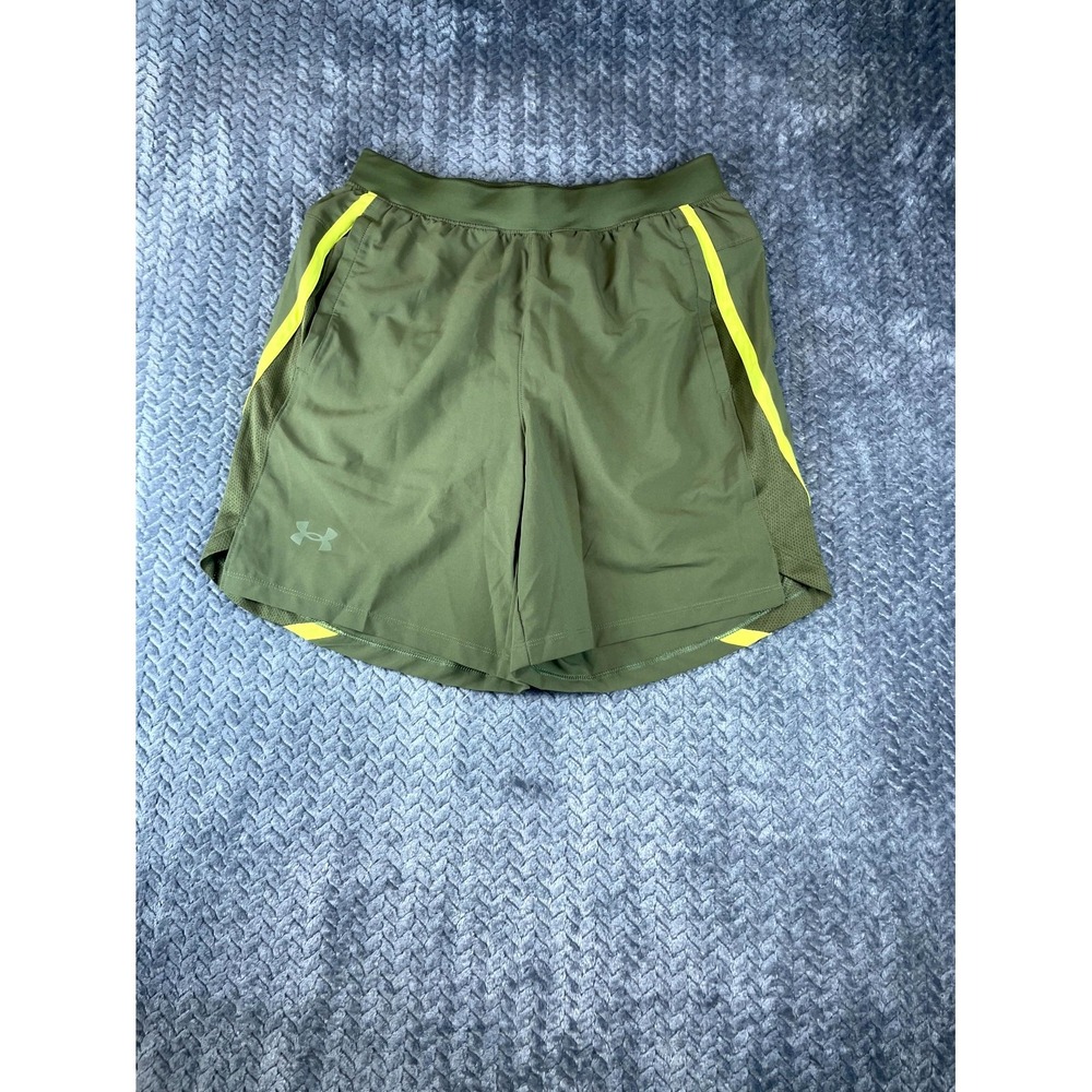Under Armour Launch Run 2 in 1 Shorts Mens Medium Green Fitted Workout Training